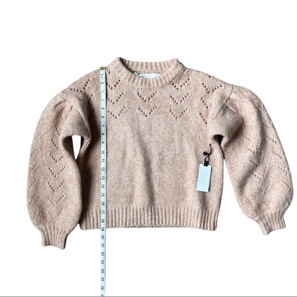 ASTR Pointelle Puff-Sleeve Sweater - Picture 7 of 11